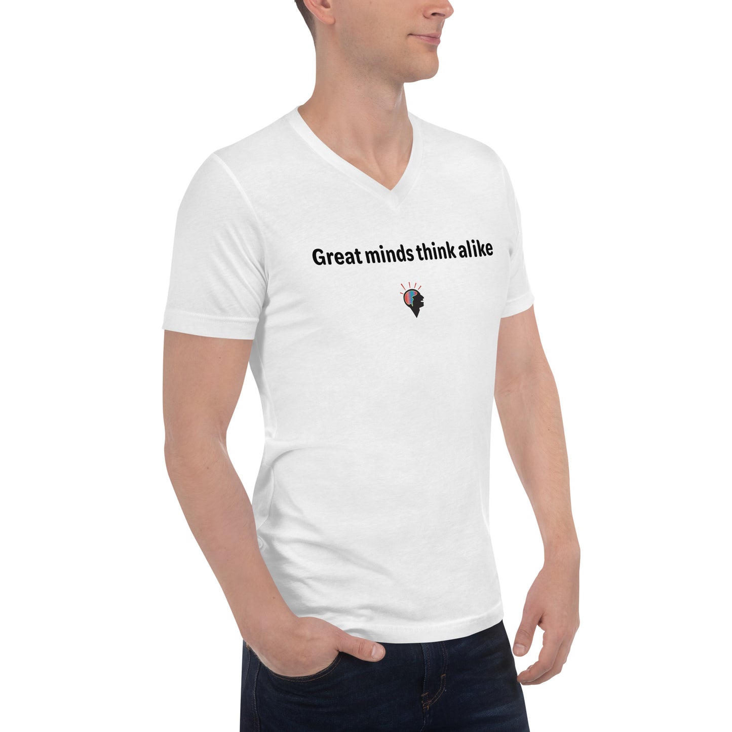 Great minds - Black Text - Mens V-Neck T-Shirt