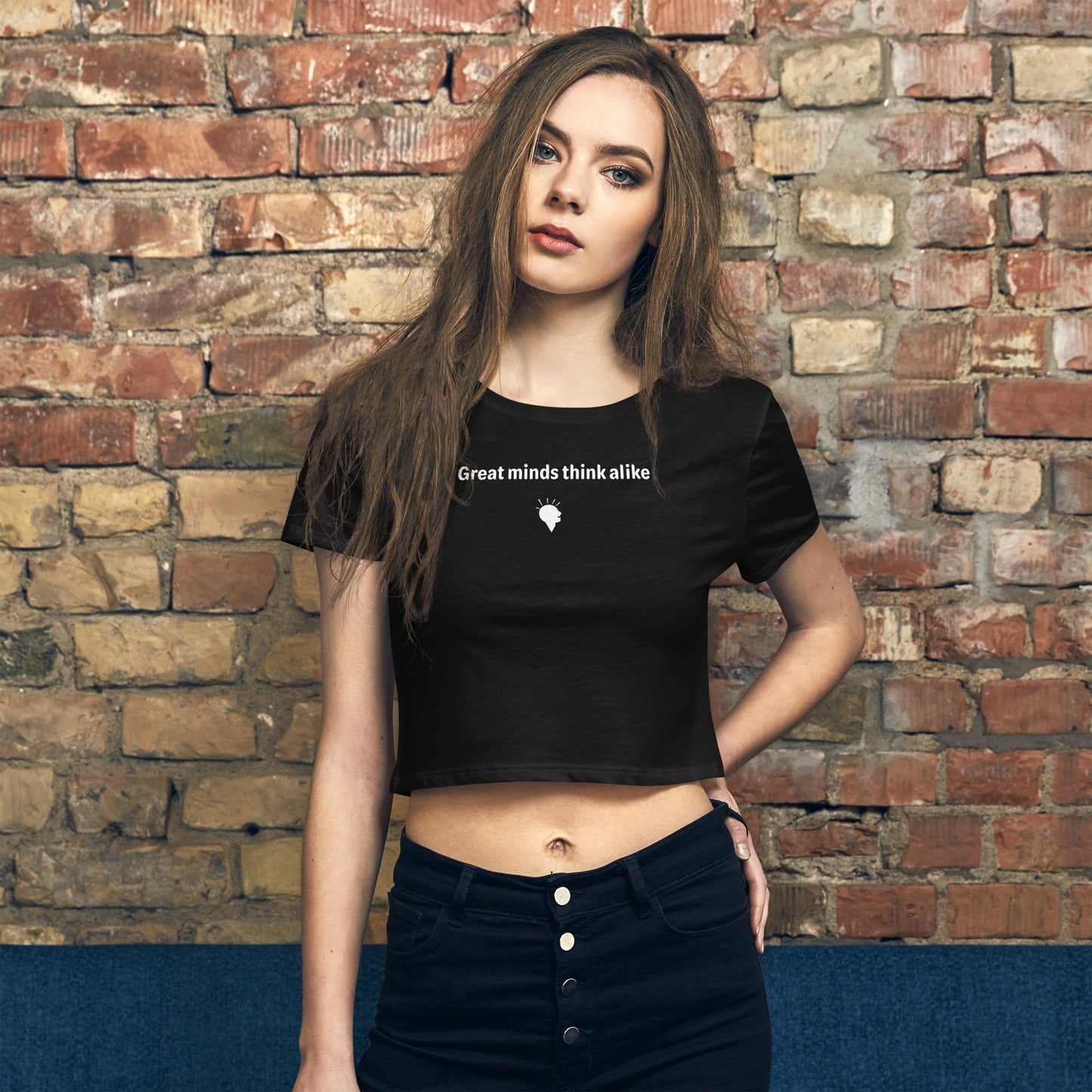 Great minds - White Text - Womens Crop Tee