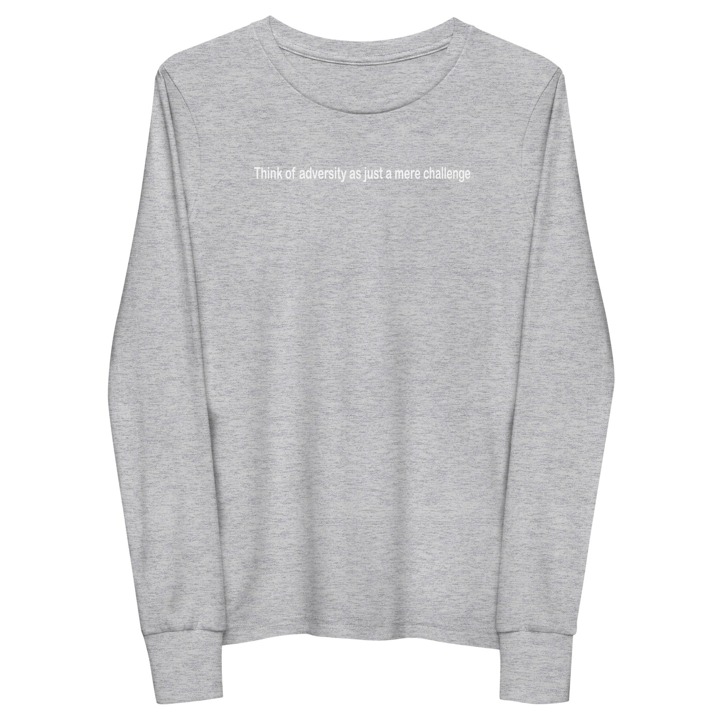 Adversity - a mere challenge - White text - Youth long sleeve tee