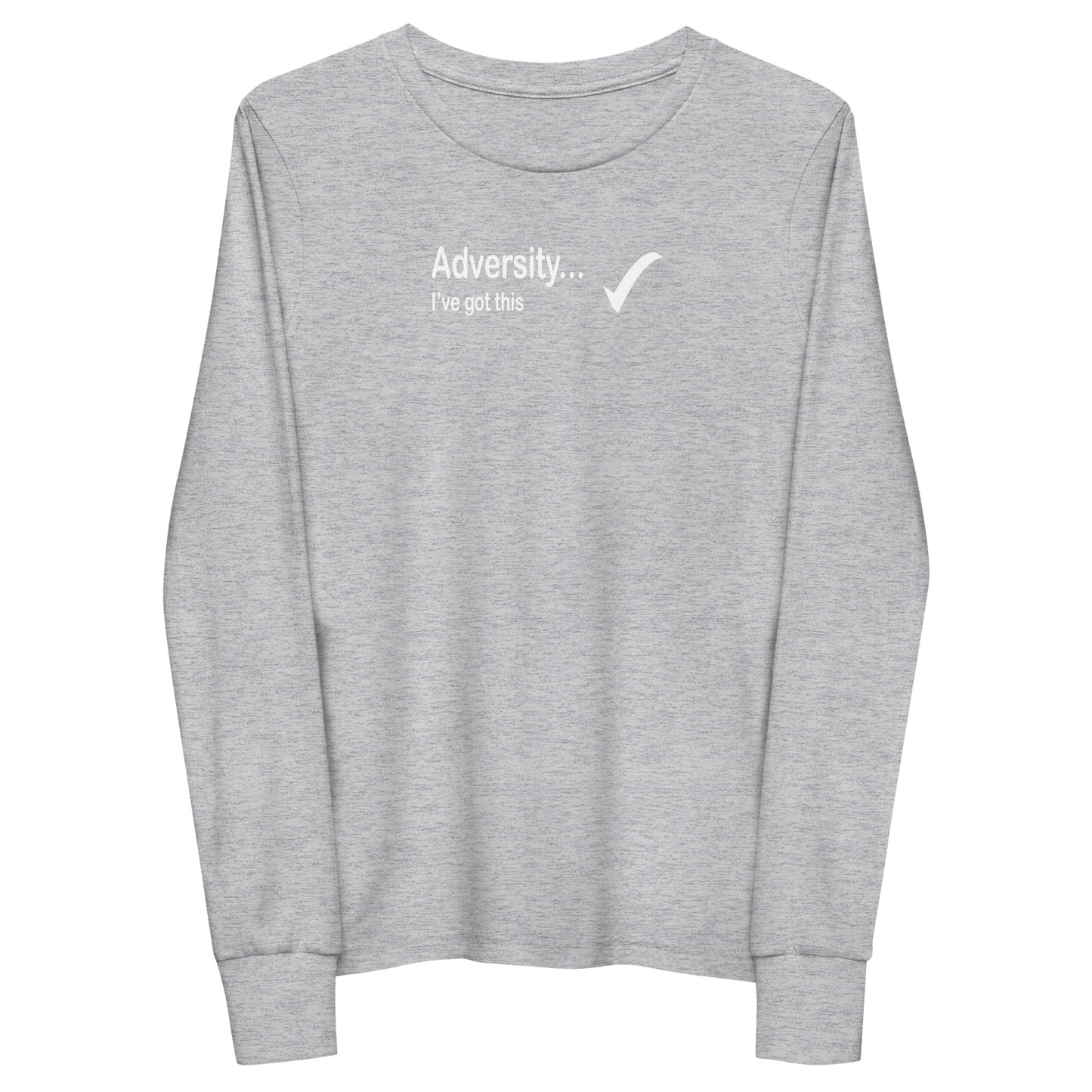 Adversity I've got this - White Text - Youth long sleeve tee