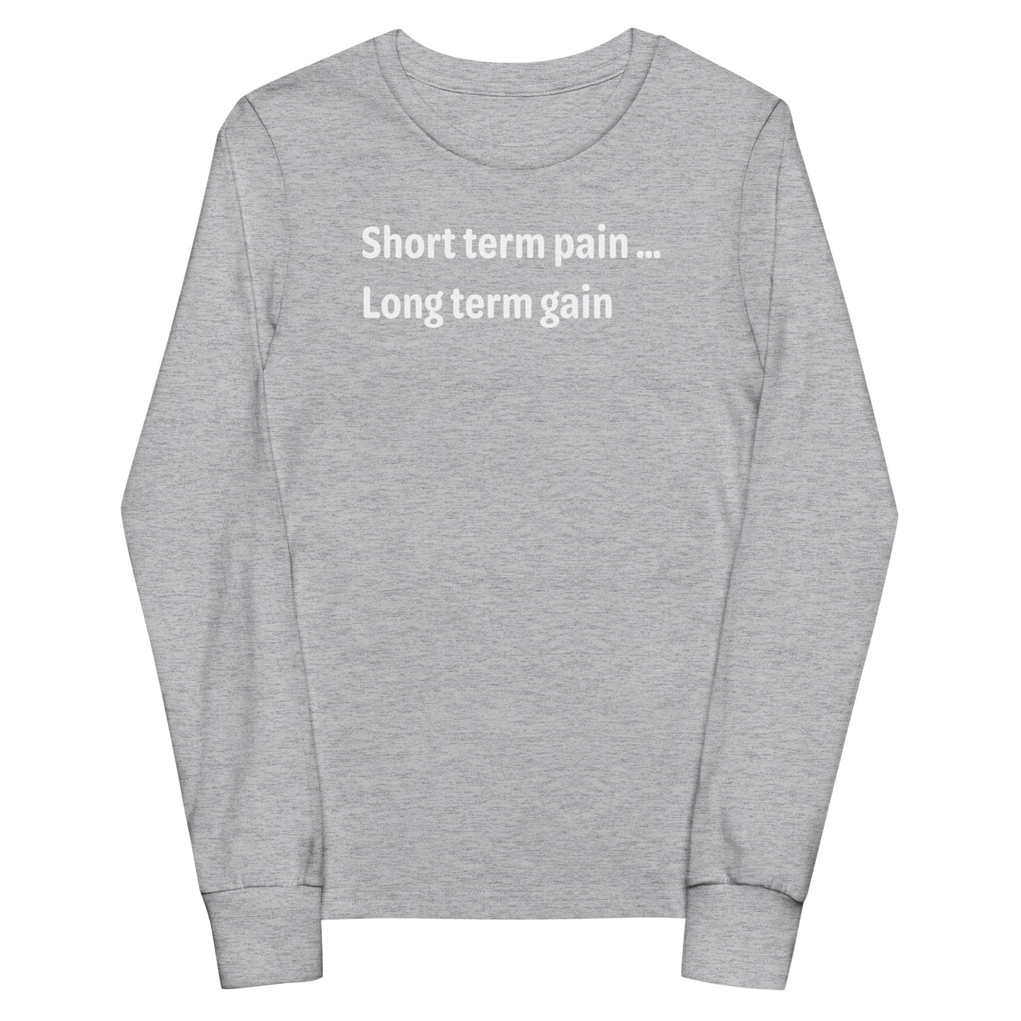 Short Term Pain - White Text - Youth long sleeve tee