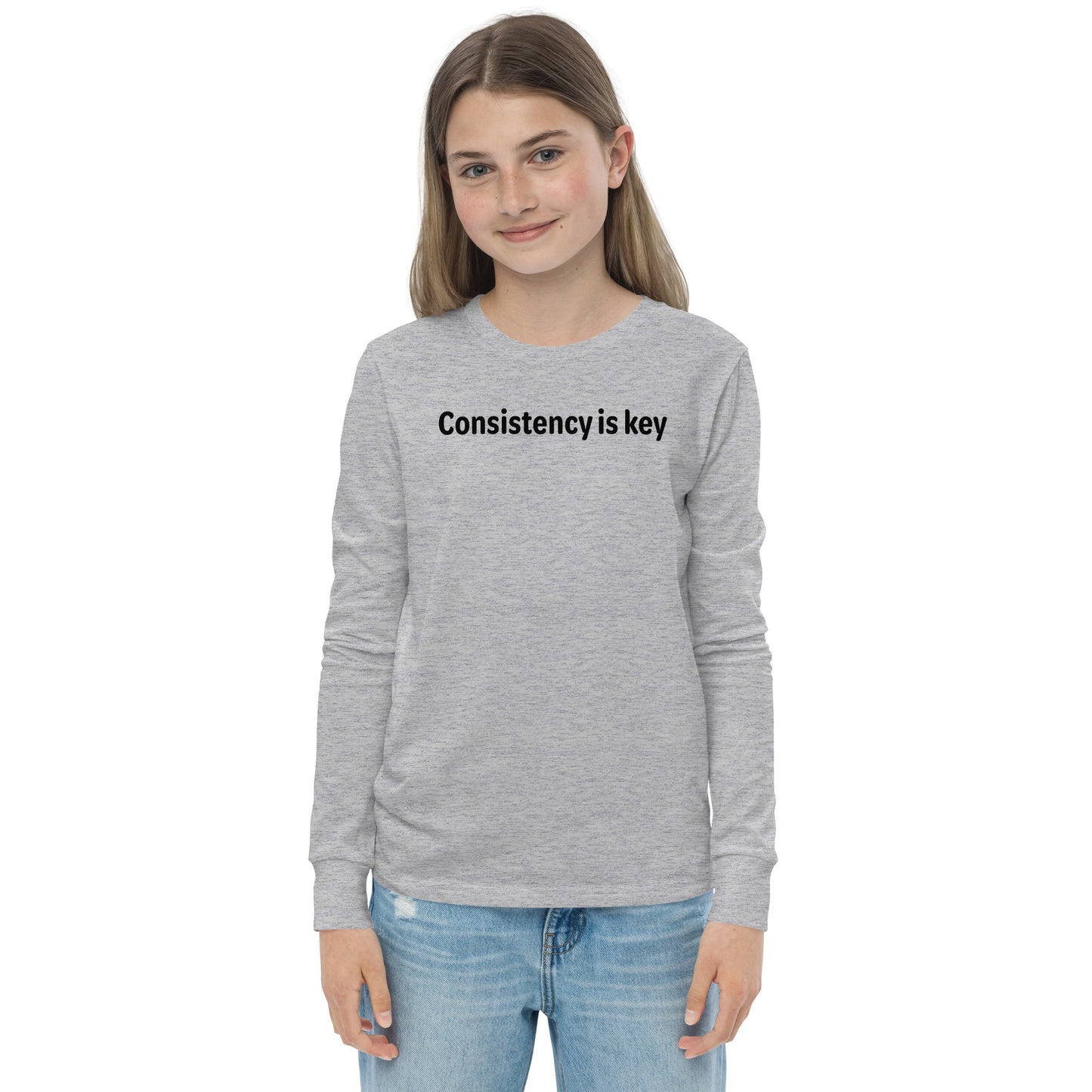 Consistency is key - Black text - Youth long sleeve tee