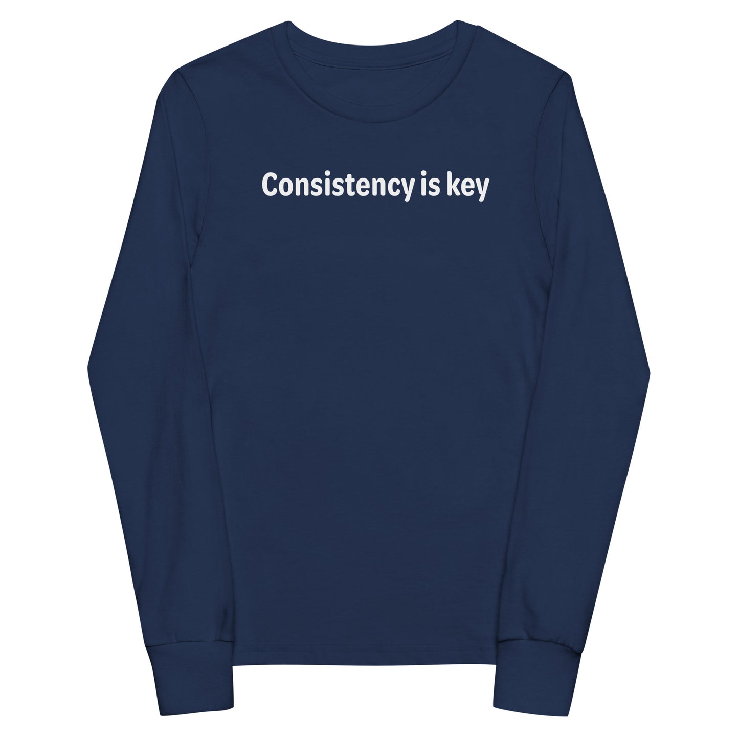 Consistency is key - White text - Youth long sleeve tee