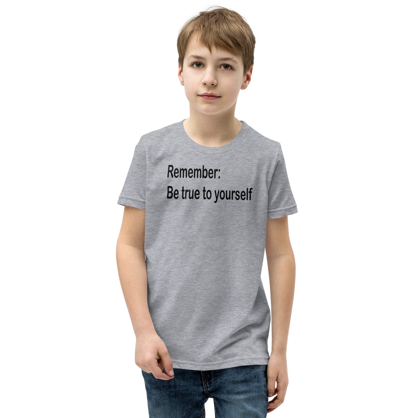 Be true to yourself - Black Text - Youth Short Sleeve T-Shirt