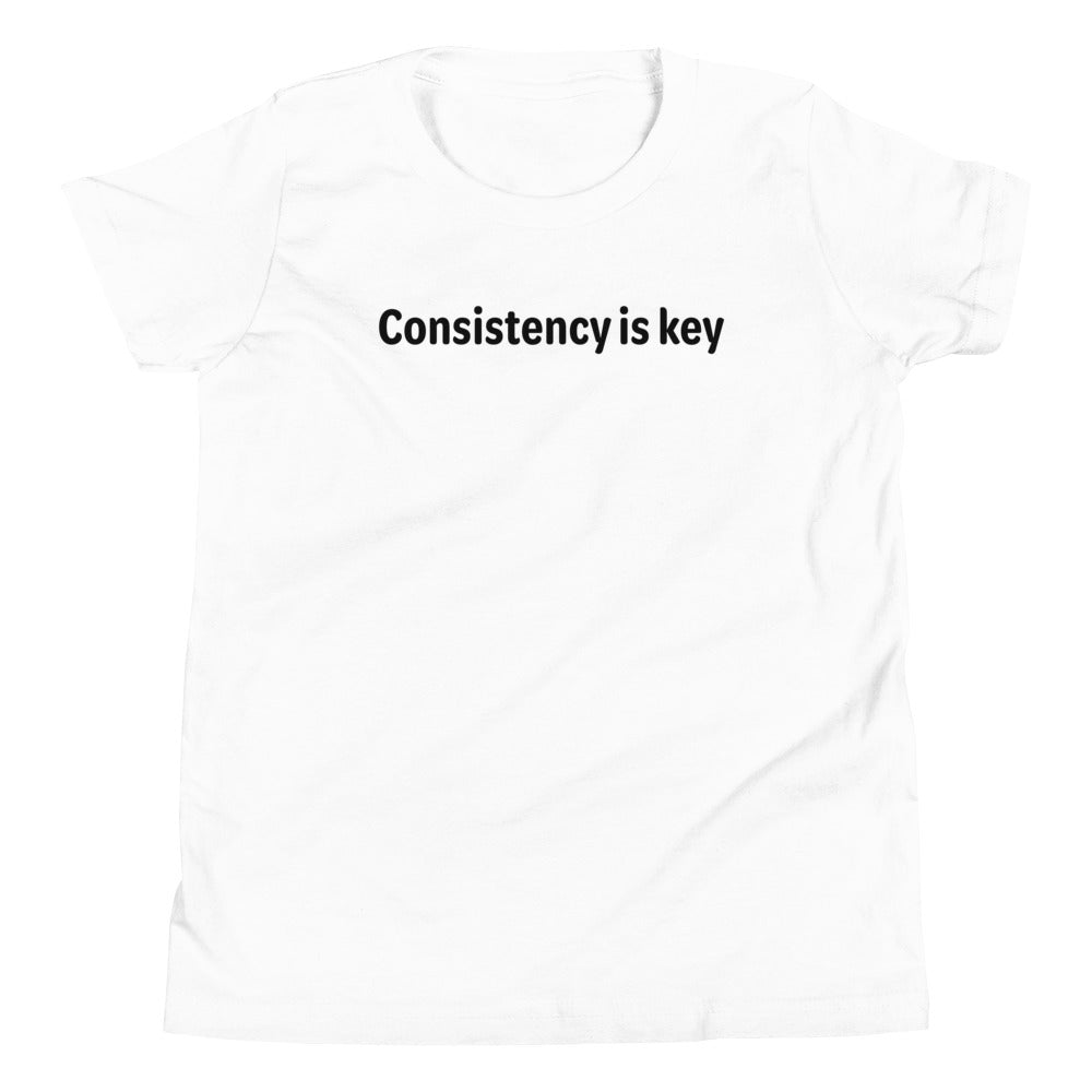 Consistency is key - Black text - Youth Short Sleeve T-Shirt